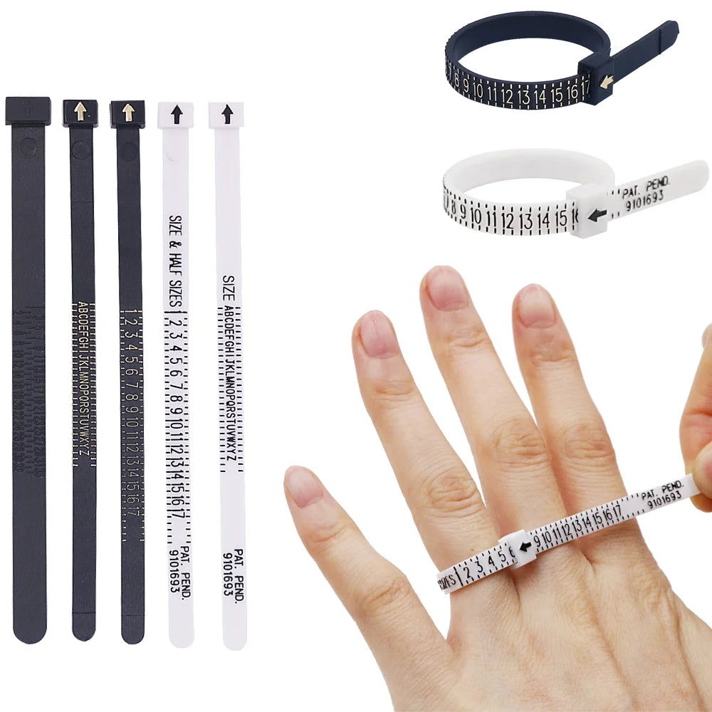Jewelry Tools Diameter Adjuster Plastic Measure Tool Us 1-17 UK A-Z JP 1-30 HK 1-33 Finger Gauge Ring Sizer for Loose Ring