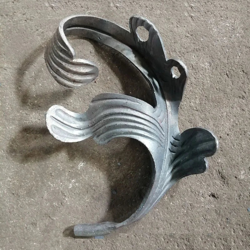 160x150mm Factory Ornamental Wrought Iron Components Elements Forged Steel Leaves and Flowers