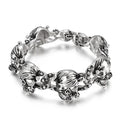 KALEN Punk Mens Stainless Steel Fashion Jewelry Bracelets Skull Wolf Head Links Bracelet Bangle