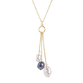 925 Silver Jewelry New Arrival 18k Gold Vermeil Triple Freshwater Pearl Pendant Women Necklace