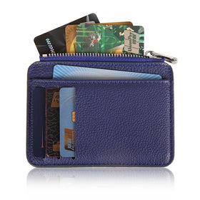 SG0553 Multi Colors Available 8 Slots PU Leather Card Holder with Metal Zipper Closure Luxury Unisex Card Holder Custom logo