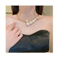 Romantic Exaggerated Imitation Pearl Collar Geometric 18K Gold Gold Plated Retro Luxury Women Pearl Necklace