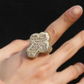 2023 New Iced Out Ring Jewelry Copper Silver Plated Diamond Cross Hip Hop Women Men Ring Jewelry for Men