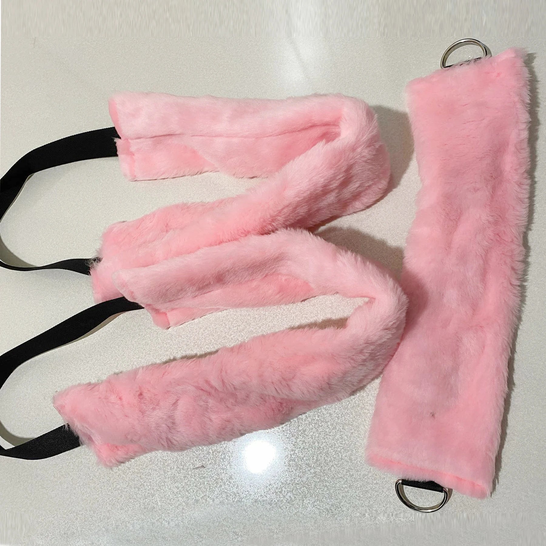 Durable Soft Studio Home Use Loop Straps cadillac Accessories pink Handle Fuzzy Pilates Fuzzies