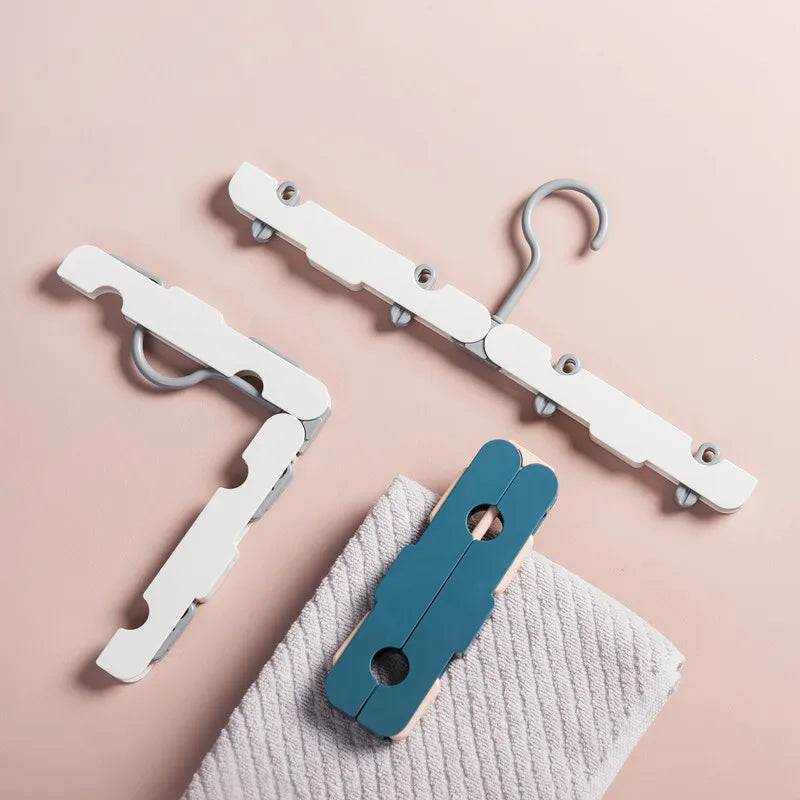 HelloWorld Foldable Hanger Travel Portable Magic Drying Rack Household Non-slip Windproof Drying Rack Clothes Hanging Support