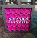 Handmade Dried Flower Shadow Box Frames Wholesale 3D Deep Square White MDF Wood 8x8 12*12 Paper Rose Flowers