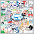 116PCS Hot Sales Cool Fun Graffiti Vintage Postmark Stickers Headphone Album Backpack Desktop Water Guitar Decorative Stickers