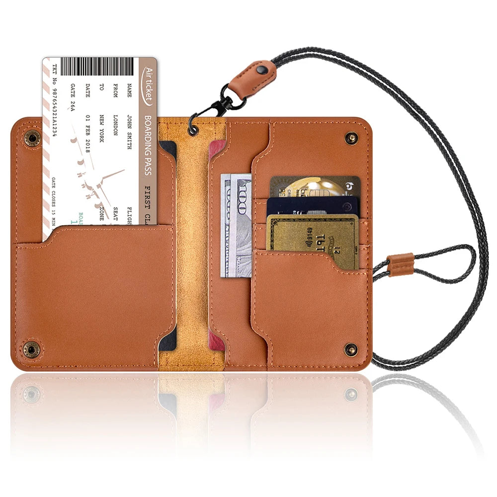 Cowhide Leather Small Passport Sling Hand Crossbody Wallet Bags for Mens for Money and Passport