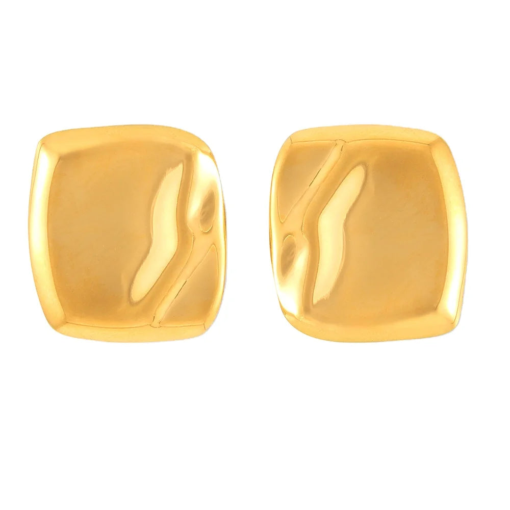 2025 Fashion  Jewelry Earings  18K Gold Plated Geometric Irregular Texture Design Sense Titanium Steel Stud Earrings for Women