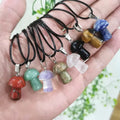 Low Price Natural Crystal Stone 2CM Mini Mushroom Pendant Necklace Ornament Accessories Mushroom Pendant
