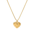 Popular Ins Style Stainless Steel Love Charm Bead CHain 18k Gold Plated Dainty Retro Heart Pendant Necklace Waterproof Jewelry