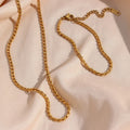 Dreamshow Rope Chain Necklace Stainless Steel Thin Chain Dainty Gold Plated Stainless Steel Chain Necklace Jewelry Sets