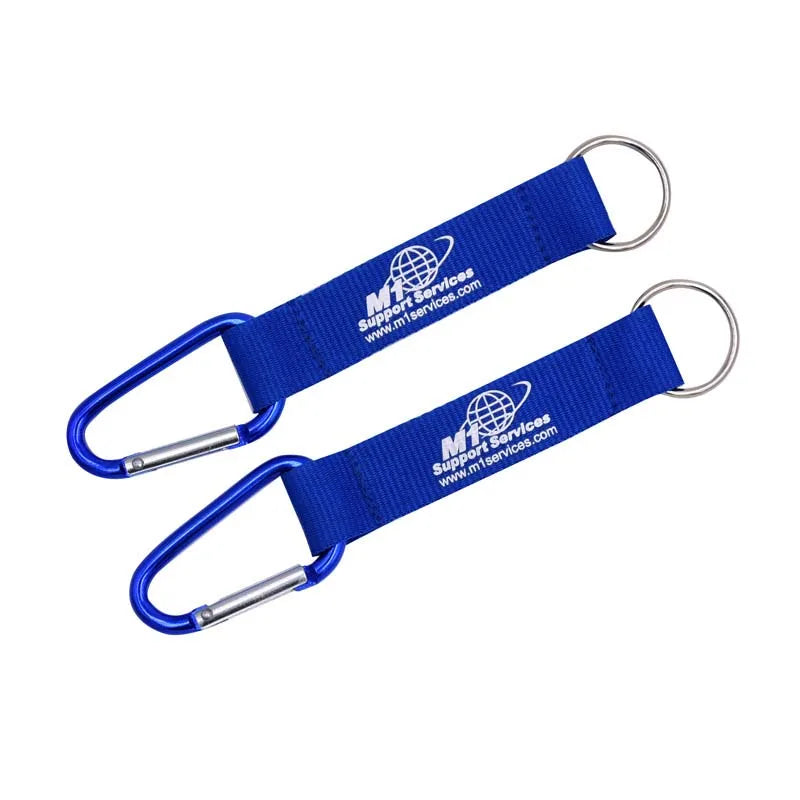 Wholesale Custom Printed Multifunctional Carabiner Keyring Accessories Safe Simple Style Short Polyester Lanyard Keychain