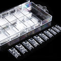 60Pcs/Box 10 Size Clear Diamond French Style Mold Glass Nail Tips Essential 3d Crystal False Nails Tips