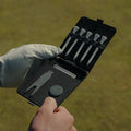 Factory Wholesale Leather Golf Accessories Wallet Set for Brushed Metal Divot Repair Tool & Ball Marker Golf Tees and Pencil