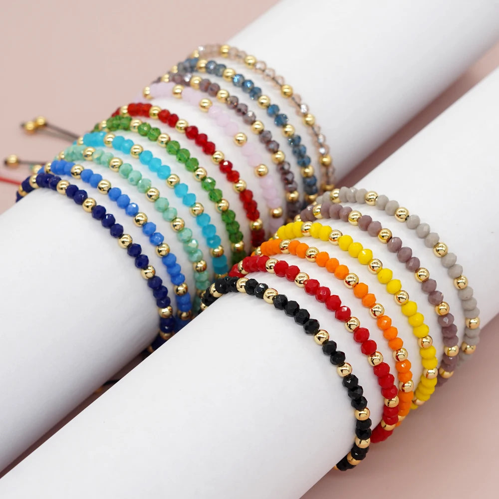 Go2boho High Quality Colorful Crystal Copper Beaded Bracelet Women Handmade Friendship String Luxury Fashion Jewelry Bracelets
