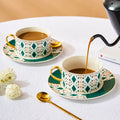 European Cup and Saucer High-grade Simple Afternoon Ceramic Coffee Cup With Storage Rack Serves for  6 People