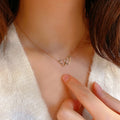 Gold Plating S925 Two Hearts Pendant Jewelry Necklace Women Double Heart Charm Necklace