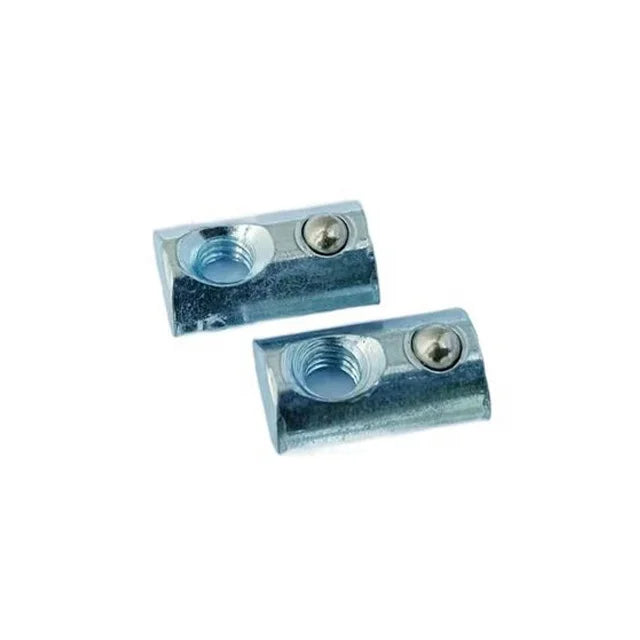 Zinc Plated M4 M5 M6 Metal Half Ball Spring T-Slot Nut for Aluminum Profiles 2020