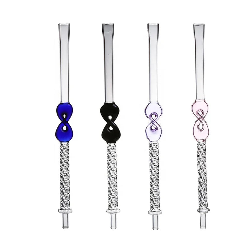 Mirrored Glass Hookah Shisha Handle Free Shape Hookah Smoking Tube Shisha Mouthpieces