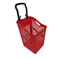 Supermarket 4 Wheel Pull Shopping Basket Shopping Plastic Trolley Basket