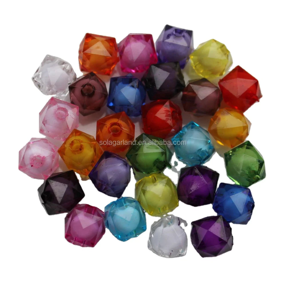 8/10/12/16mm Transparent Square Acrylic Faceted Bead in Bead Beads Jewellery for Children DIy for Necklace Bracelet 500G/BAG