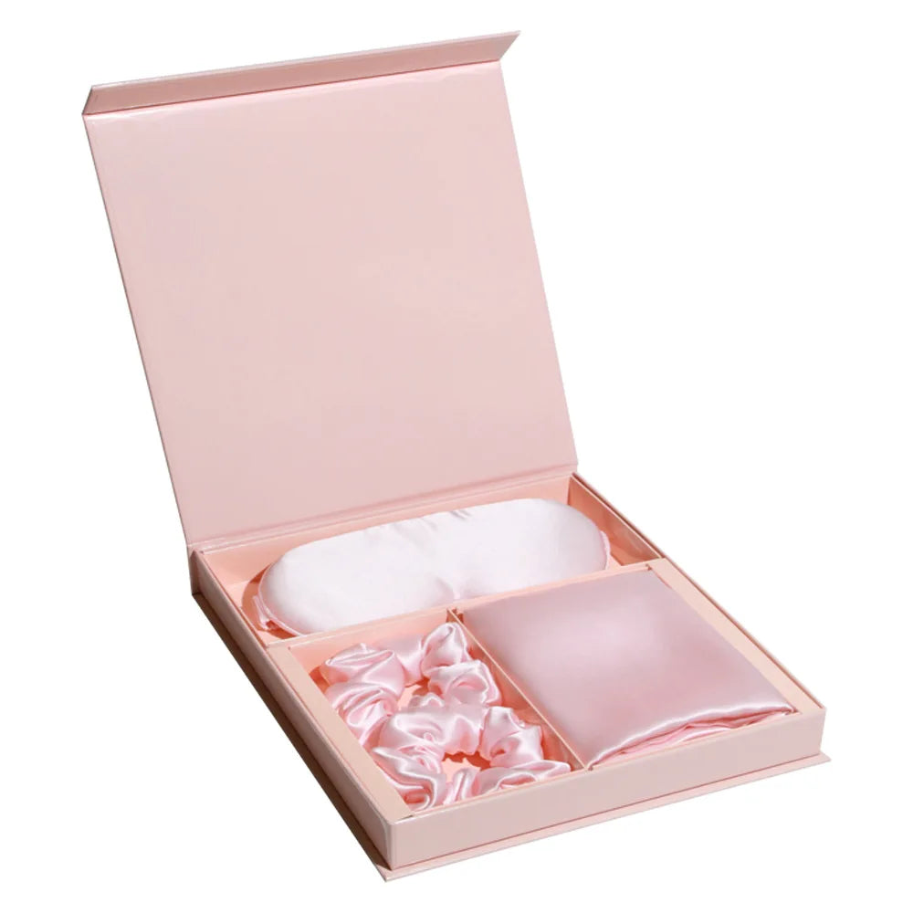 Silk Pillow Case Set With Oeko-tex 6A Grade Mulberry Eyemask and Scrunchies Set Silk Pillow Case