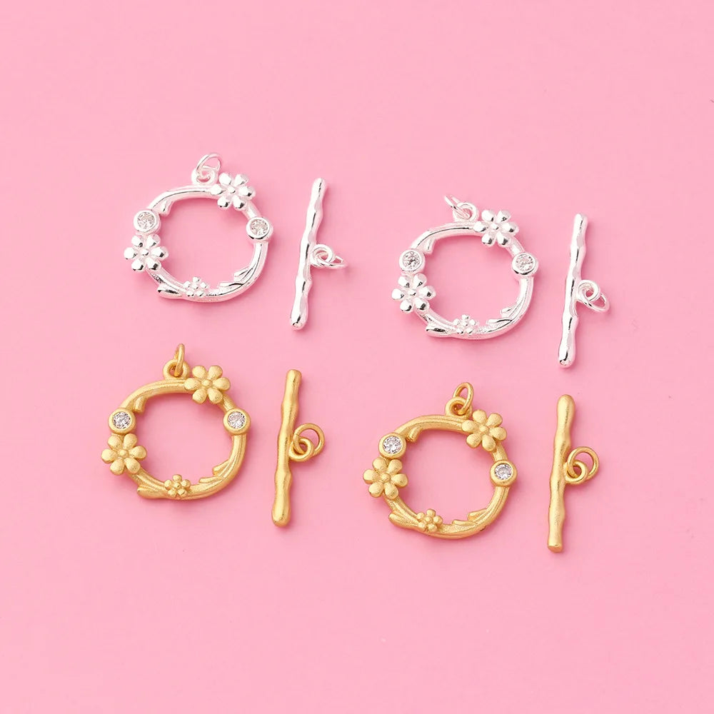 Beautiful Fashion 925 Sterling Silver Garland OT Clasp for Jewelry Making Accessories Wholesale