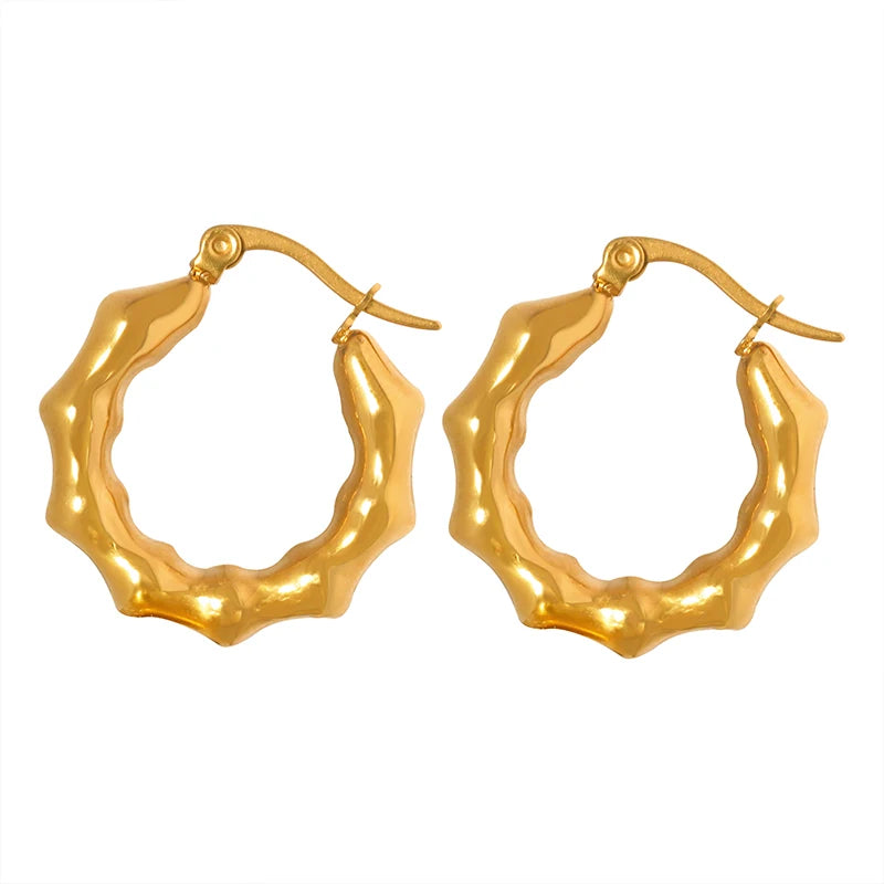 Fine Jewelry Earrings Fill Gold Statement 316L Stainless Steel Twist Hoop Earring