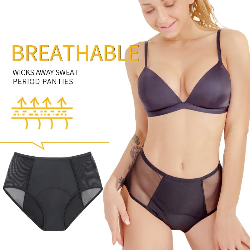 4 Layer Menstrual Period Panties Plus Size Underwear Women Leakproof Physiological Briefs High Waist Panties