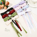 QIYUE Women's Hair Accessory Solid Color Hair Bows Ribbon with Hair Clip Bowknot Tassel Stylish Hair Clips