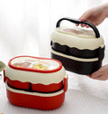 Degradable Portable PP Plastic Kids School Bento Lunch Box with Cutlery