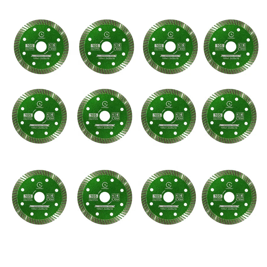 Factory Industrial Nitride Hot Pressed Sharp 105mm Green Ceramic Cutting Disc 4inch Diamond Saw Blade Wet/Dry Cutting Tile