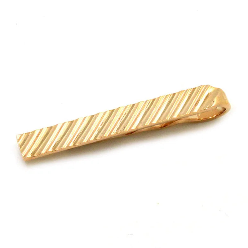 Wholesale Custom Rose Gold Strip Stainless Steel Sublimation Tie Clip Men's Suit Shirt Trendy Tie Bar Tuxedo Tie Cuff Links