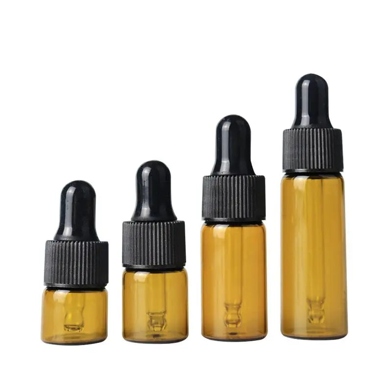 Factory 1ml 2ml 3ml 5ml Clear Amber Glass Tube Dropper Bottle for Skin Care Cream Essential Oil with Dropper Sealing
