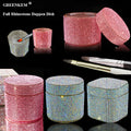 New Full Rhinestone Nail Dappen Dish with Lid Shiny Crystal Brush Cleaning Cup Storage Liquid Monomer Glass Cup Nail Dappen Dish