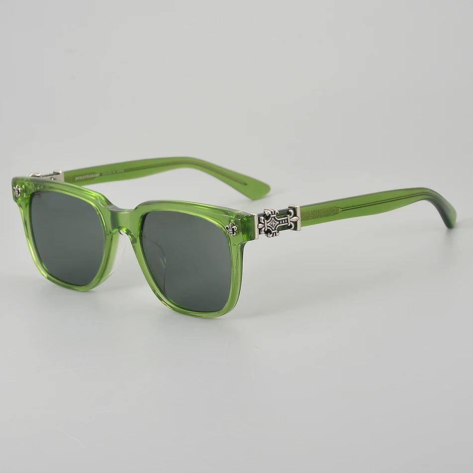 Green Personality Import Acetate Designer Prescription Trending Sunglasses 2025 Men Women High End Sun Glasses Luxury Brand