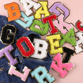 Wholesale Iron on Letter Logo Embroidery Patch Sew on Chenille Letter Patches for Clothing Self-adhesive Embroidery Letter Patch
