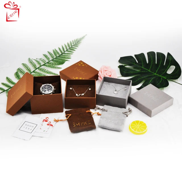 Ebur Handmade Customized Luxury Logo Vintage Gift Jewelry & Watch Storage Rigid Box