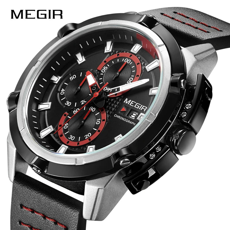 MEGIR New Watch 2062 Relogio Masculino Casual Chronograph Gift Gift Clock Mens Top New Luxury Creative Watches Men Wrist