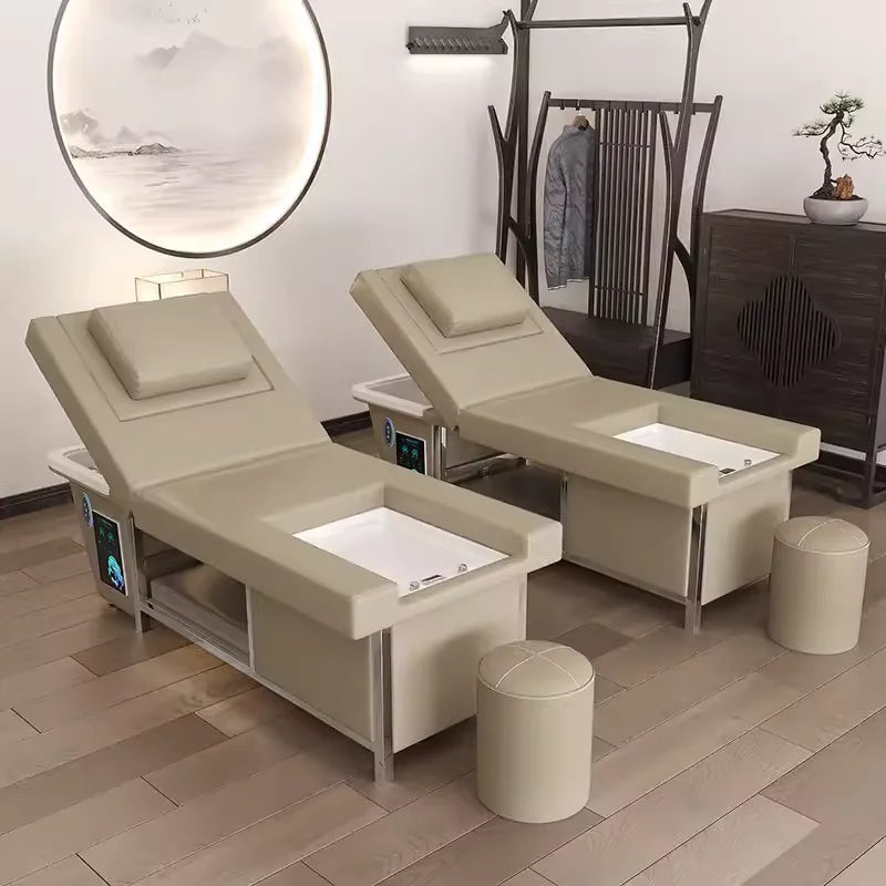 Beauty Salon Special Head and Foot Therapy One Beauty Bed Water Cycle Electric Lift Simple Modern Shampoo Bed
