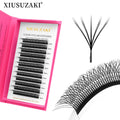 XIUSUZAKI Custom Private Labels Individual 10D W-Shaped Eyelashes Trays 10 Tips C/D Curl 2-5D W Double 5D Lash Extensions