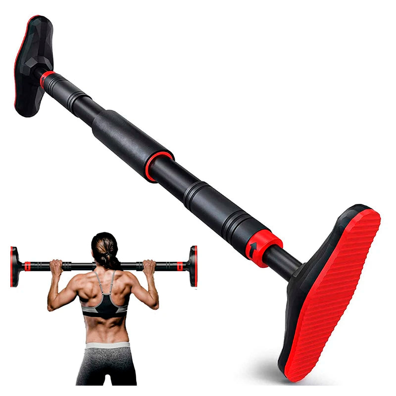 Home Gym Wall-Mounted Doorway Horizontal Pull-Up Trainer with Steel Tube & EVA/PVC Adjustable Without Drilling