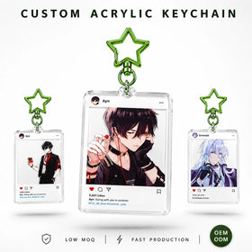 CNAWO Customized DIY Anime Character Double Side Acrylic Keychain Quality Plastic and Metal Resin Keychain