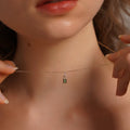 2024 Wholesale Fashion Simplicity Jewelry 925 Sterling Silver square Lock Diamond Zircon Gold Plated Necklaces Jewelry for Women