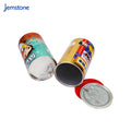 Custom Printers Food Paper Composite Cans Round Paper Cans Packaging with Red Plastic  Lid