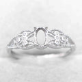 Semi Mount 4*6mm Sterling Silver Ring Frame Empty Blank Support Claw Setting S925 Base Holder Without Center Stone for DIY Inlay
