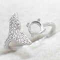 Sterling Silver 5*5mm Semi Mount Ring Empty Frame Blank Support Claw Setting S925 Base Holder Without Center Stone for DIY Inlay