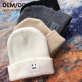 Designer Unisex Trendy Woven Knitted Running Warm Winter Beanie Cap with Custom Logo 3D Embroidered Cartoon Image Style