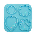 Early Riser DIY Keychain Resin Silicone Mold Heart-shaped Dog Paw Flowers Round Keychain Mold Holographic Mold Resin Crafts